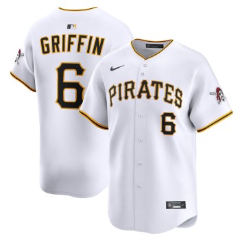 Men's Pittsburgh Pirates #6 Konnor Griffin Nike White Home Limited Jersey Men's Pittsburgh Pirates #6 Konnor Griffin Nike White Home Limited Jersey