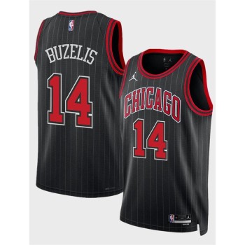 Men's Chicago Bulls #14 Matas Buzelis Black 2024 Draft Statement Edition Stitched Basketball Jersey Men's Chicago Bulls #14 Matas Buzelis Black 2024 Draft Statement Edition Stitched Basketball Jersey