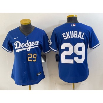 Women's Los Angeles Dodgers #29 Tarik Skubal Royal Cool Base Stitched Baseball Jersey Women's Los Angeles Dodgers #29 Tarik Skubal Royal Cool Base Stitched Baseball Jersey