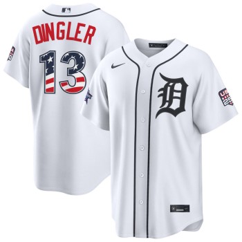 Men's Detroit Tigers #13 Dillon Dingler Nike White 2026 All-Star Edition Stars & Stripes Stadium Jersey Men's Detroit Tigers #13 Dillon Dingler Nike White 2026 All-Star Edition Stars & Stripes Stadium Jersey