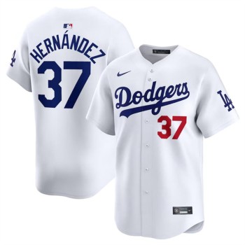 Men's Los Angeles Dodgers #37 Teoscar Hernandez White 2024 Home Limited Stitched Baseball Jersey Men's Los Angeles Dodgers #37 Teoscar Hernandez White 2024 Home Limited Stitched Baseball Jersey