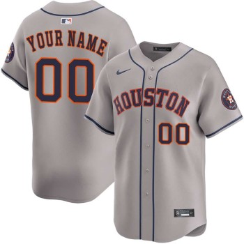Men's Houston Astros Gray Road Limited Custom Jersey Men's Houston Astros Gray Road Limited Custom Jersey