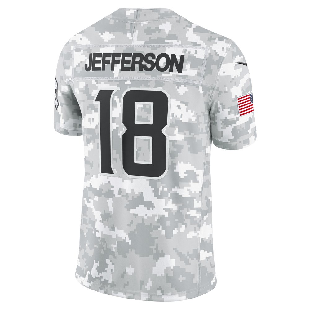 Men's Minnesota Vikings Justin Jefferson Arctic Camo 2024 Salute to Service Limited Jersey