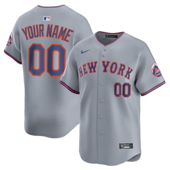 Men's New York Mets Nike Gray Road Limited Custom Jersey