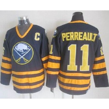 Sabres #11 Gilbert Perreault Navy Blue CCM Throwback Stitched NHL Jersey