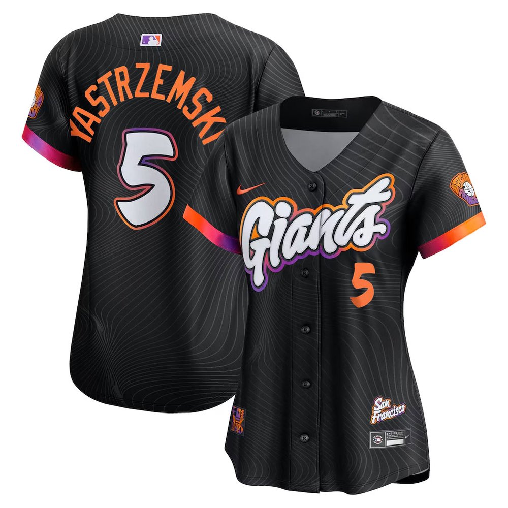 Women's San Francisco Giants #5 Mike Yastrzemski Anthracite 2025 City Connect Limited Jersey