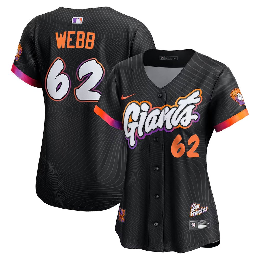 Women's San Francisco Giants #62 Logan Webb Anthracite 2025 City Connect Limited Jersey