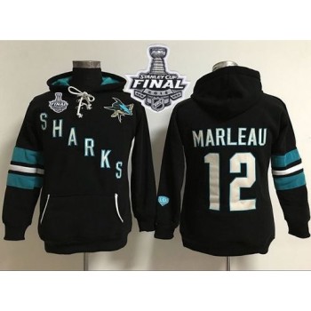 San Jose Sharks #12 Patrick Marleaui Black 2016 Stanley Cup Final Patch Women's Old Time Heidi Hoodie NHL Hoodie San Jose Sharks #12 Patrick Marleaui Black 2016 Stanley Cup Final Patch Women's Old Time Heidi Hoodie NHL Hoodie