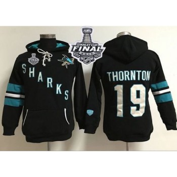 San Jose Sharks #19 Joe Thornton Black 2016 Stanley Cup Final Patch Women's Old Time Heidi Hoodie NHL Hoodie San Jose Sharks #19 Joe Thornton Black 2016 Stanley Cup Final Patch Women's Old Time Heidi Hoodie NHL Hoodie