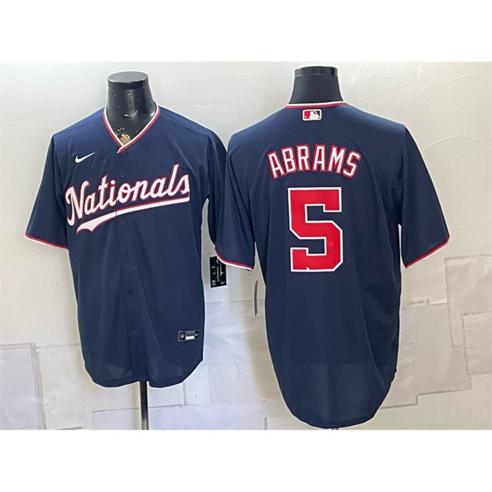 Men's Washington Nationals #5 CJ Abrams Navy Stitched Baseball Jersey