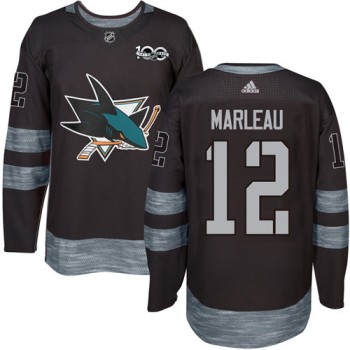 Sharks #12 Patrick Marleau Black 1917-2017 100th Anniversary Stitched NHL Jersey Sharks #12 Patrick Marleau Black 1917-2017 100th Anniversary Stitched NHL Jersey