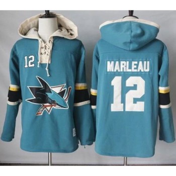 Sharks #12 Patrick Marleau Teal Pullover Hoodie Stitched NHL Jersey Sharks #12 Patrick Marleau Teal Pullover Hoodie Stitched NHL Jersey