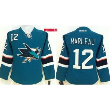 Sharks #12 Patrick Marleau Teal Women's Home Stitched NHL Jersey Sharks #12 Patrick Marleau Teal Women's Home Stitched NHL Jersey