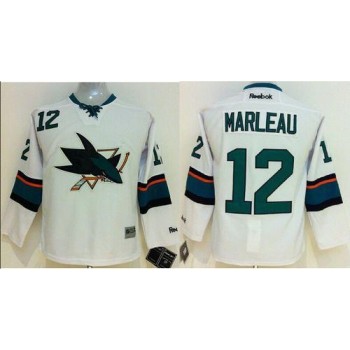 Sharks #12 Patrick Marleau White Stitched Youth NHL Jersey Sharks #12 Patrick Marleau White Stitched Youth NHL Jersey