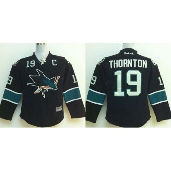 Sharks #19 Joe Thornton Black Stitched Youth NHL Jersey Sharks #19 Joe Thornton Black Stitched Youth NHL Jersey