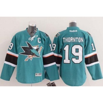 Sharks #19 Joe Thornton Green Stitched Youth NHL Jersey Sharks #19 Joe Thornton Green Stitched Youth NHL Jersey