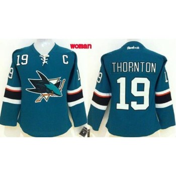 Sharks #19 Joe Thornton Teal Women's Home Stitched NHL Jersey Sharks #19 Joe Thornton Teal Women's Home Stitched NHL Jersey