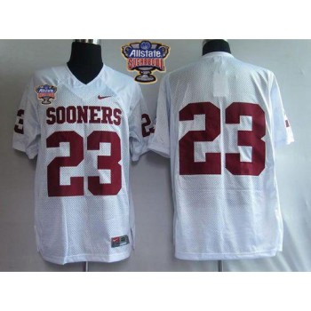 Sooners #23 Allen Patrick White 2014 Sugar Bowl Patch Stitched NCAA Jersey