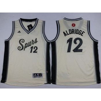 Spurs #12 LaMarcus Aldridge Cream 2015-2016 Christmas Day Youth Stitched NBA Jersey Spurs #12 LaMarcus Aldridge Cream 2015-2016 Christmas Day Youth Stitched NBA Jersey