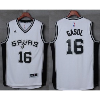 Spurs #16 Pau Gasol White Stitched NBA Jersey