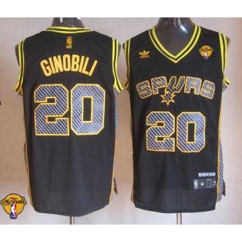 Spurs #20 Manu Ginobili Black Electricity Fashion Finals Patch Stitched NBA Jersey Spurs #20 Manu Ginobili Black Electricity Fashion Finals Patch Stitched NBA Jersey