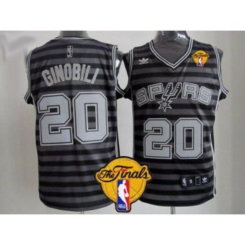Spurs #20 Manu Ginobili Black/Grey Groove Finals Patch Stitched NBA Jersey Spurs #20 Manu Ginobili Black/Grey Groove Finals Patch Stitched NBA Jersey