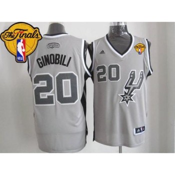 Spurs #20 Manu Ginobili Grey Alternate Finals Patch Stitched NBA Jersey Spurs #20 Manu Ginobili Grey Alternate Finals Patch Stitched NBA Jersey