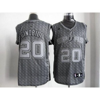 Spurs #20 Manu Ginobili Grey Static Fashion Stitched NBA Jersey Spurs #20 Manu Ginobili Grey Static Fashion Stitched NBA Jersey
