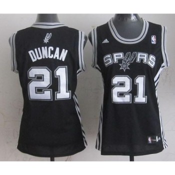 Spurs #21 Tim Duncan Black Women's Road Stitched NBA Jersey Spurs #21 Tim Duncan Black Women's Road Stitched NBA Jersey