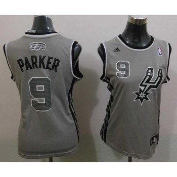 Spurs #9 Tony Parker Grey Alternate Women's Stitched NBA Jersey Spurs #9 Tony Parker Grey Alternate Women's Stitched NBA Jersey