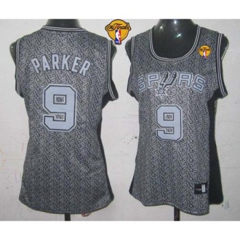 Spurs #9 Tony Parker Grey With Finals Patch Women's Static Fashion Stitched NBA Jersey