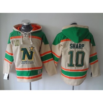 Stars #10 Patrick Sharp Cream Sawyer Hooded Sweatshirt Stitched NHL Jersey