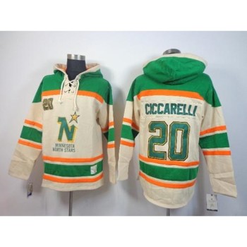 Stars #20 Dino Ciccarelli Cream Sawyer Hooded Sweatshirt Stitched NHL Jersey Stars #20 Dino Ciccarelli Cream Sawyer Hooded Sweatshirt Stitched NHL Jersey