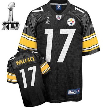 Steelers #17 Mike Wallace Black With Yellow Number Super Bowl XLV Stitched Youth NFL Jersey Steelers #17 Mike Wallace Black With Yellow Number Super Bowl XLV Stitched Youth NFL Jersey