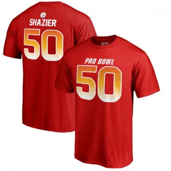 Steelers #50 Ryan Shazier AFC Pro Line 2018 NFL Pro Bowl Red T-Shirt Steelers #50 Ryan Shazier AFC Pro Line 2018 NFL Pro Bowl Red T-Shirt