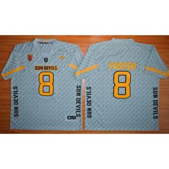 Sun Devils #8 D. J. Foster New Grey Stitched NCAA Jersey Sun Devils #8 D. J. Foster New Grey Stitched NCAA Jersey