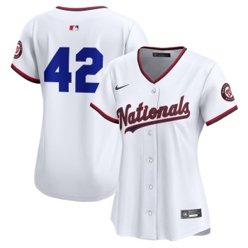 Women's Washington Nationals #42 Jackie Robinson Nike White Home 2025 Jackie Robinson Day Limited Jersey Women's Washington Nationals #42 Jackie Robinson Nike White Home 2025 Jackie Robinson Day Limited Jersey
