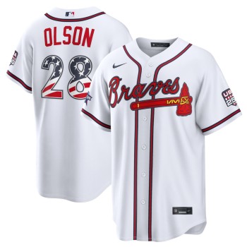 Men's Atlanta Braves #28 Matt Olson Nike White 2026 All-Star Edition Stars & Stripes Stadium Jersey Men's Atlanta Braves #28 Matt Olson Nike White 2026 All-Star Edition Stars & Stripes Stadium Jersey