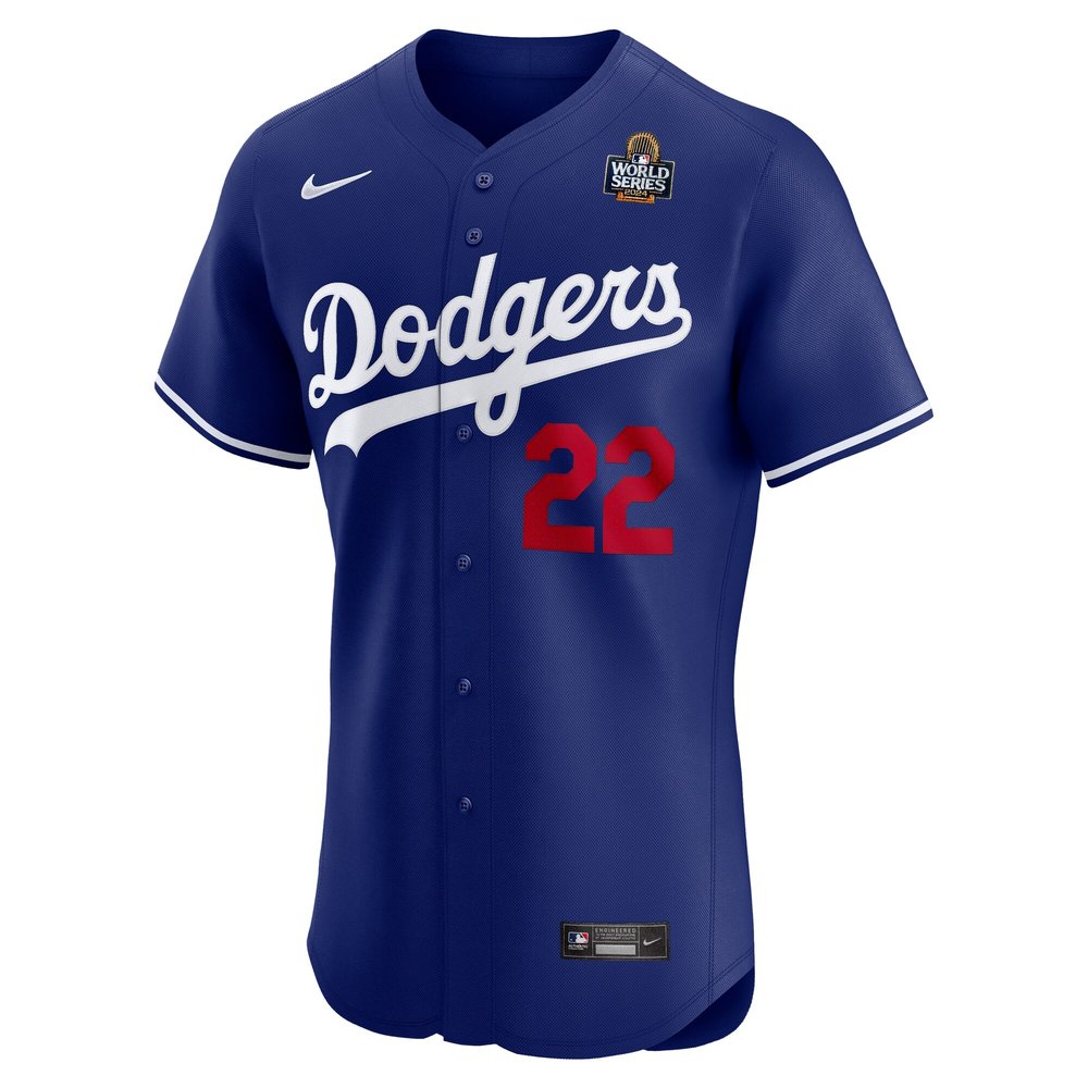 Men's Los Angeles Dodgers #22 Clayton Kershaw Royal 2024 World Series Alternate Elite Player Jersey Men's Los Angeles Dodgers #22 Clayton Kershaw Royal 2024 World Series Alternate Elite Player Jersey