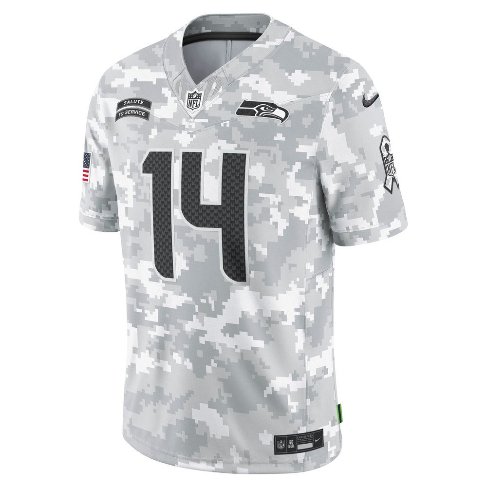 Men's Seattle Seahawks DK Metcalf Arctic Camo 2024 Salute to Service Limited Jersey