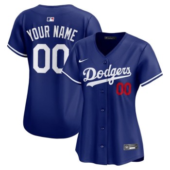 Women's Los Angeles Dodgers Royal Alternate Limited Custom Jersey Women's Los Angeles Dodgers Royal Alternate Limited Custom Jersey