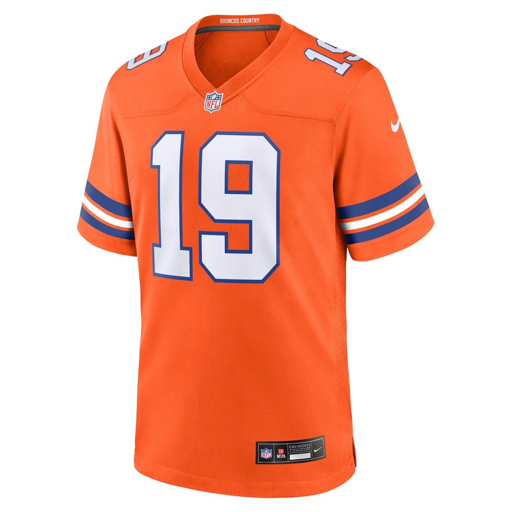 Men's Denver Broncos Marvin Mims Jr Orange Mile High Collection 1977 Throwback Player Game Jersey