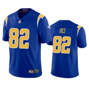 Men's Los Angeles Chargers #82 Brenden Rice Royal 2024 Draft Vapor Limited Stitched Football Jersey Men's Los Angeles Chargers #82 Brenden Rice Royal 2024 Draft Vapor Limited Stitched Football Jersey
