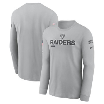 Men's Las Vegas Raiders Gray 2024 Salute To Service Long Sleeve T-Shirt Men's Las Vegas Raiders Gray 2024 Salute To Service Long Sleeve T-Shirt