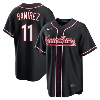 Youth Cleveland Guardians #11 Jose Ramirez Fashion Replica Black Out Jersey Youth Cleveland Guardians #11 Jose Ramirez Fashion Replica Black Out Jersey
