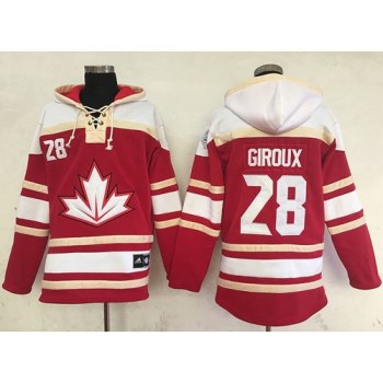 Team CA. #28 Claude Giroux Red Sawyer Hooded Sweatshirt 2016 World Cup Stitched NHL Jersey Team CA. #28 Claude Giroux Red Sawyer Hooded Sweatshirt 2016 World Cup Stitched NHL Jersey