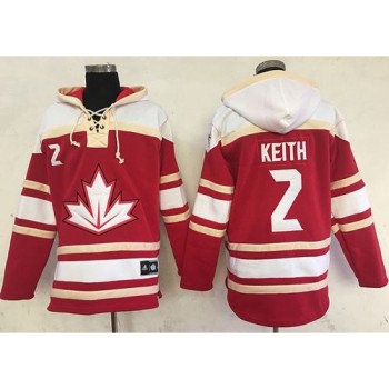 Team CA. #2 Duncan Keith Red Sawyer Hooded Sweatshirt 2016 World Cup Stitched NHL Jersey Team CA. #2 Duncan Keith Red Sawyer Hooded Sweatshirt 2016 World Cup Stitched NHL Jersey
