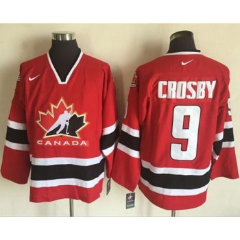 Team CA. #9 Sidney Crosby Red/Black 2002 Olympic Throwback Stitched NHL Jersey Team CA. #9 Sidney Crosby Red/Black 2002 Olympic Throwback Stitched NHL Jersey