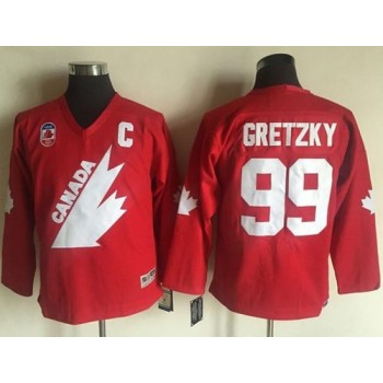 Team Canada #99 Wayne Gretzky Red CCM Throwback 1991 Stitched Youth NHL Jersey Team Canada #99 Wayne Gretzky Red CCM Throwback 1991 Stitched Youth NHL Jersey