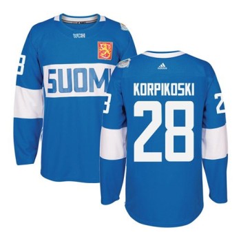 Team Finland #28 Lauri Korpikoski Blue 2016 World Cup Stitched NHL Jersey Team Finland #28 Lauri Korpikoski Blue 2016 World Cup Stitched NHL Jersey